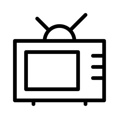 Televizyon simgesi, vektör illüstrasyonu 