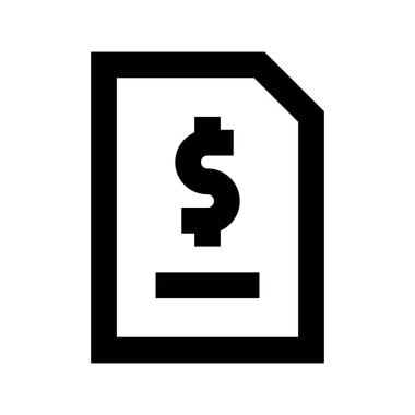 Beyaz arkaplan üzerindeki belge simgesi, vektör illüstrasyonu