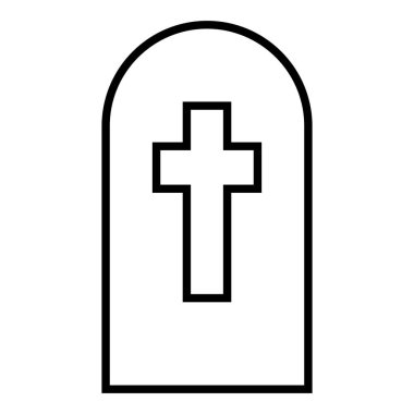 Mezarlık simgesi, vektör illüstrasyonu
