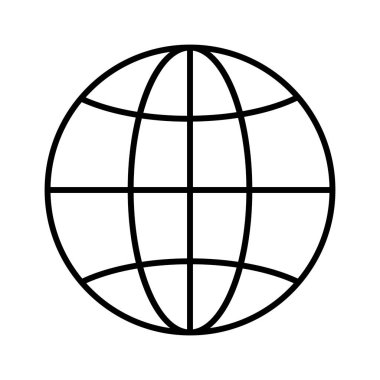 Dünya çapında lojistik kavramı, beyaz arkaplanda Globe simgesi, vektör illüstrasyonu