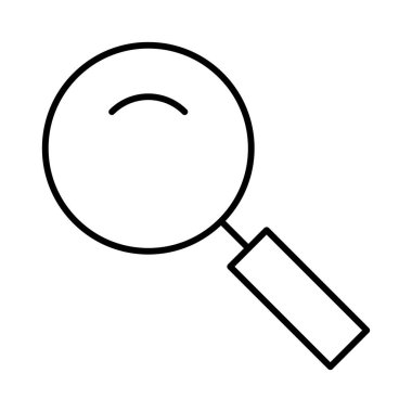 Beyaz arkaplan, vektör illüstrasyonunda Büyütücü Cam Arama Yakınlaştırma Arayüzü simgesi