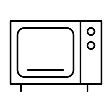 Mikrodalga simgesi, vektör illüstrasyonu