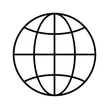 Dünya çapında lojistik kavramı, beyaz arkaplanda Globe simgesi, vektör illüstrasyonu