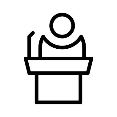 Kolaylaştırıcı, Sözcü, Sunum simgesi, vektör illüstrasyonu