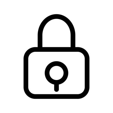 Beyaz arkaplanda kilitli kilit simgesi, vektör illüstrasyonu