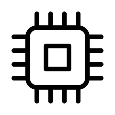 Ana Çip Elektronik simgesi, vektör illüstrasyonu