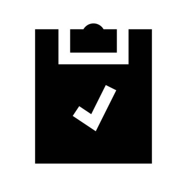 Beyaz arkaplan üzerindeki kontrol listesi simgesi, vektör illüstrasyonu