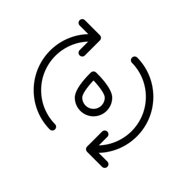 Su simgesi geri dönüşümü, vektör illüstrasyonu  