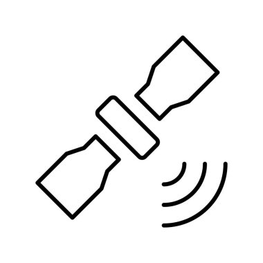 Uydu uzayı simgesi, vektör illüstrasyonu