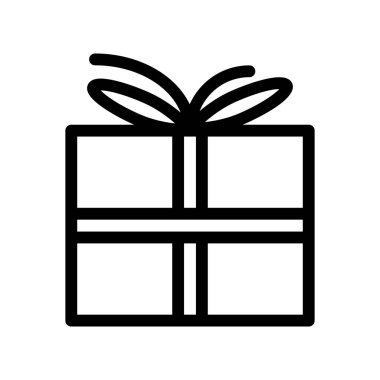 Beyaz arkaplanda hediye simgesi, vektör illüstrasyonu