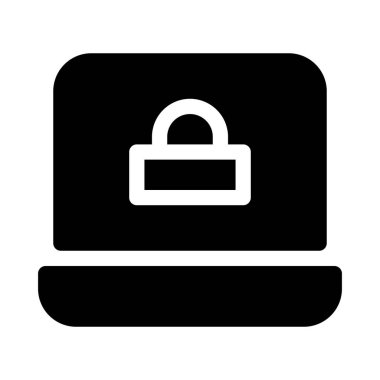 Beyaz arkaplanda Not Defteri Kilidi simgesi, vektör illüstrasyonu