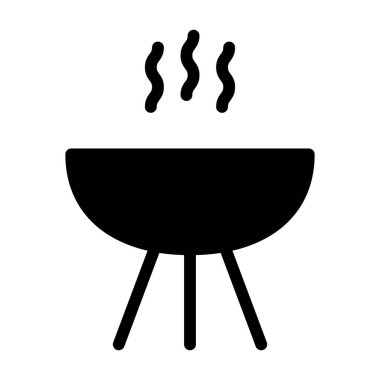 Izgara Bbq simgesi, vektör illüstrasyonu