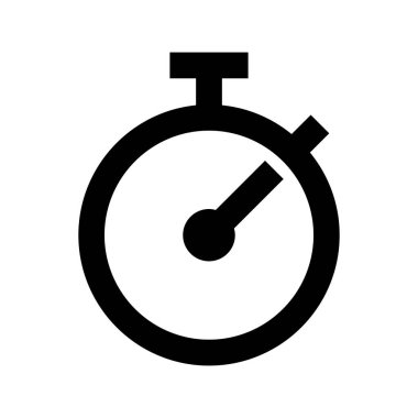 Beyaz arkaplanda zamanlayıcı simgesi, vektör illüstrasyonu