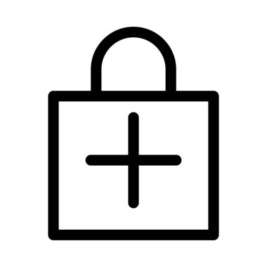 Etiket Ekle Alışveriş Sembolü, Torba Ekle simgesi, vektör illüstrasyonu