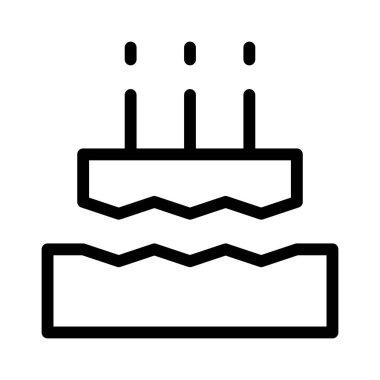 Doğum günü Keki simgesi, vektör illüstrasyonu