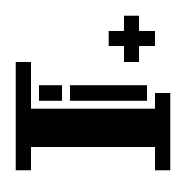 Yatak Ambülansı simgesi, vektör illüstrasyonu