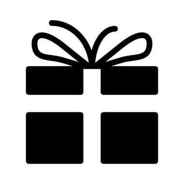 Beyaz arkaplanda hediye simgesi, vektör illüstrasyonu