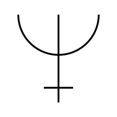 Neptunus Astroloji simgesi, vektör illüstrasyonu