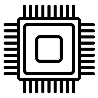  İşlemci simgesi, vektör illüstrasyonu   