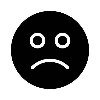 Beyaz arkaplanda Emoji üzgün simgesi, vektör illüstrasyonu