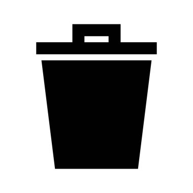 Beyaz arkaplanda çöp ağacı simgesi, vektör illüstrasyonu