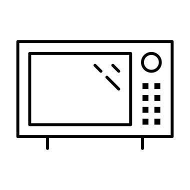 Mikrodalga simgesi, vektör illüstrasyonu