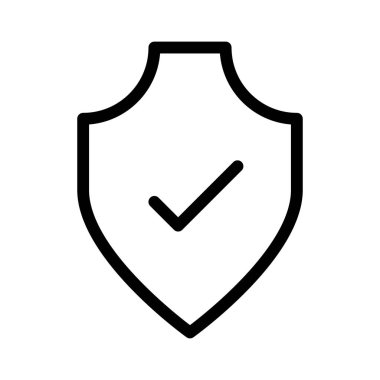 Beyaz arkaplan üzerindeki Kalkan Denetimi simgesi, vektör illüstrasyonu