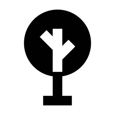  Beyaz arkaplanda ağaç simgesi, vektör illüstrasyonu