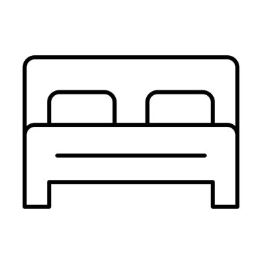 Uyku Odası simgesi, vektör illüstrasyonu