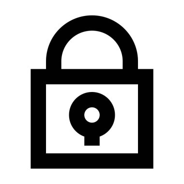 Beyaz arkaplanda kilitli kilit simgesi, vektör illüstrasyonu