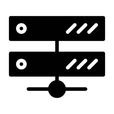 Sunucu Çalışma Ofisi İş simgesi, vektör illüstrasyonu
