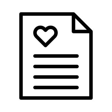 Aşk Harfi simgesi, vektör illüstrasyonu