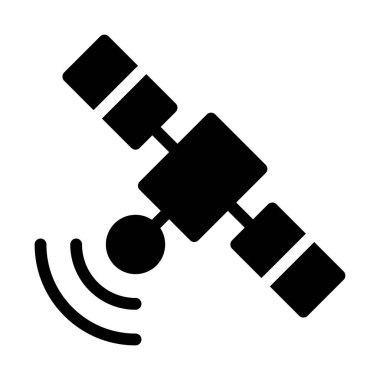 Uydu uzayı simgesi, vektör illüstrasyonu