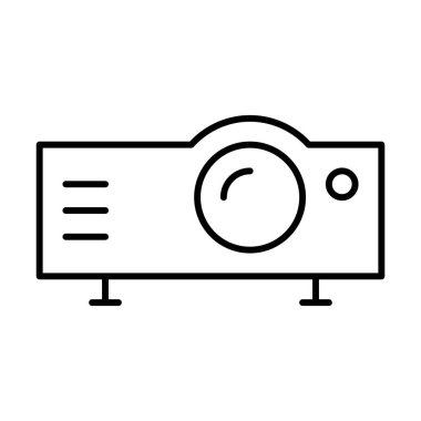 Projektör simgesi, vektör illüstrasyonu