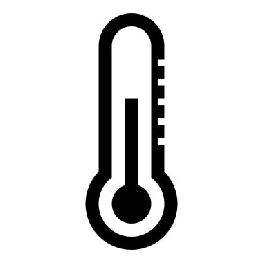 Beyaz arkaplanda termometre simgesi, vektör illüstrasyonu