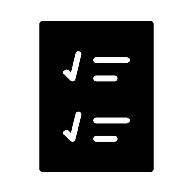 Beyaz arkaplan üzerindeki kontrol listesi simgesi, vektör illüstrasyonu