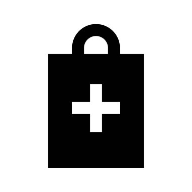 Etiket Ekle Alışveriş Sembolü, Torba Ekle simgesi, vektör illüstrasyonu