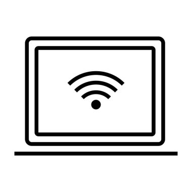 Beyaz arkaplanda Wifi simgesi, vektör illüstrasyonu