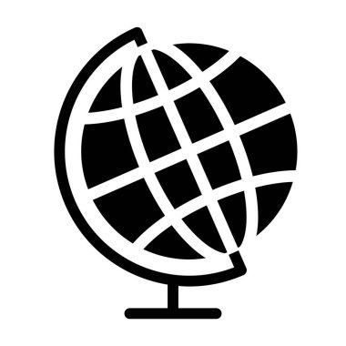 Dünya çapında lojistik kavramı, beyaz arkaplanda Globe simgesi, vektör illüstrasyonu