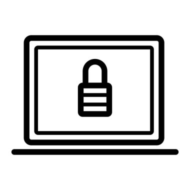 Beyaz arkaplanda Not Defteri Kilidi simgesi, vektör illüstrasyonu