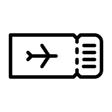 Uçuş Bilet simgesi, vektör illüstrasyonu