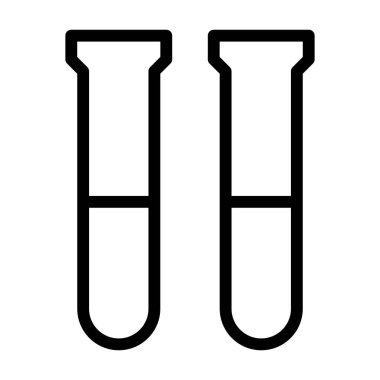 Beyaz arkaplanda test tüpleri simgesi, vektör illüstrasyonu