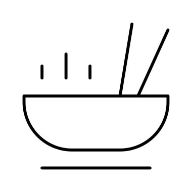 Çin Wok simgesi, vektör illüstrasyonu