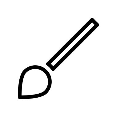 Beyaz arkaplanda fırça simgesi, vektör illüstrasyonu