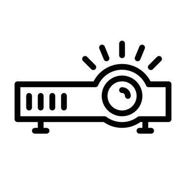 Projektör simgesi, vektör illüstrasyonu