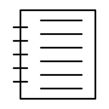 not defteri simgesi, vektör illüstrasyonu