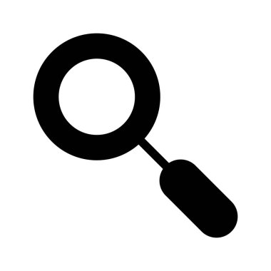 Beyaz arkaplan, vektör illüstrasyonunda Büyütücü Cam Arama Yakınlaştırma Arayüzü simgesi