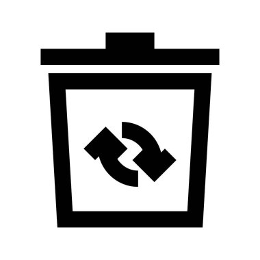 Beyaz arkaplanda çöp ağacı simgesi, vektör illüstrasyonu