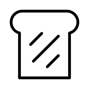 Beyaz arkaplanda tost simgesi, vektör illüstrasyonu