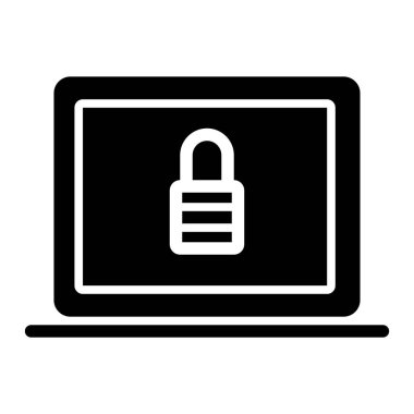 Beyaz arkaplanda Not Defteri Kilidi simgesi, vektör illüstrasyonu